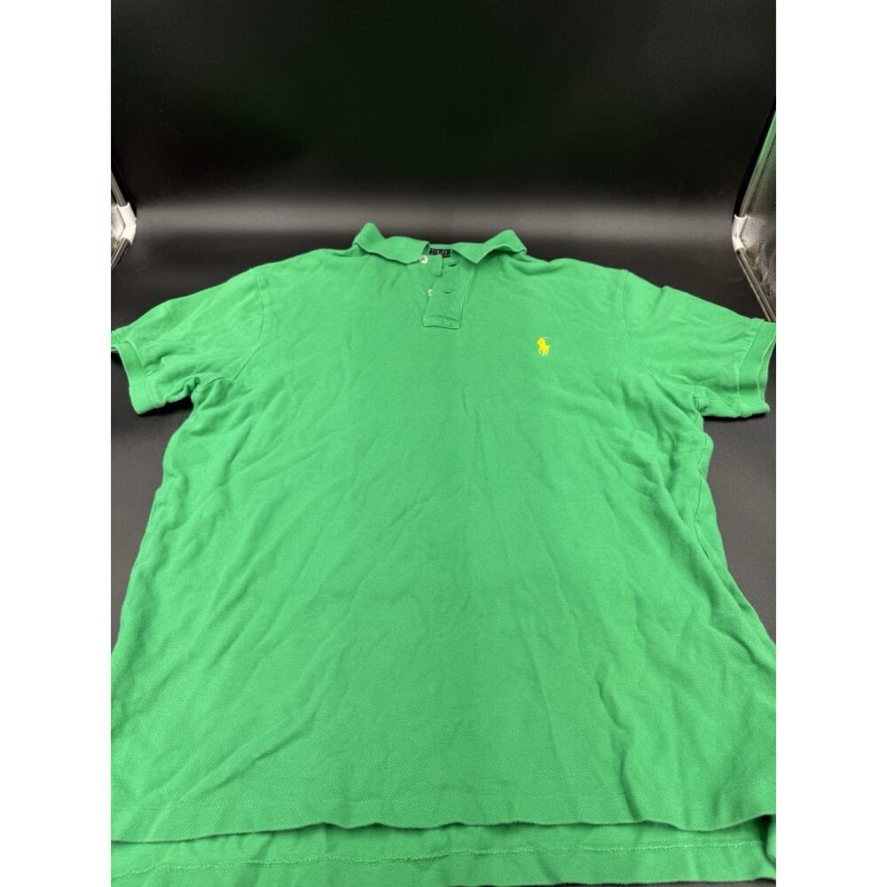 Polo Ralph Lauren Custom Fit Green Short Sleeve Men's L Cotton Shirt (RN 41381)